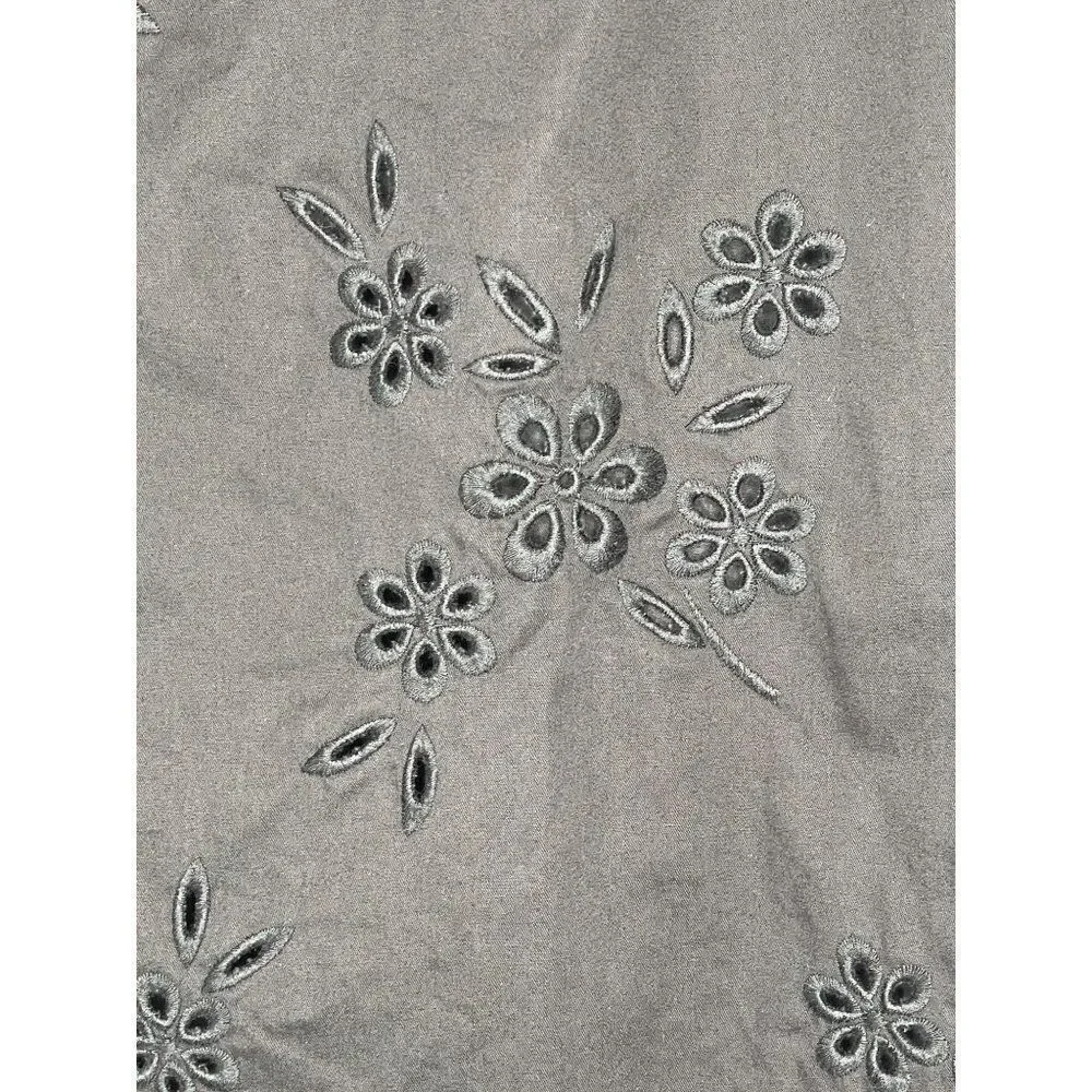 Talbots Black Floral Eyelet Skirt Size 8
